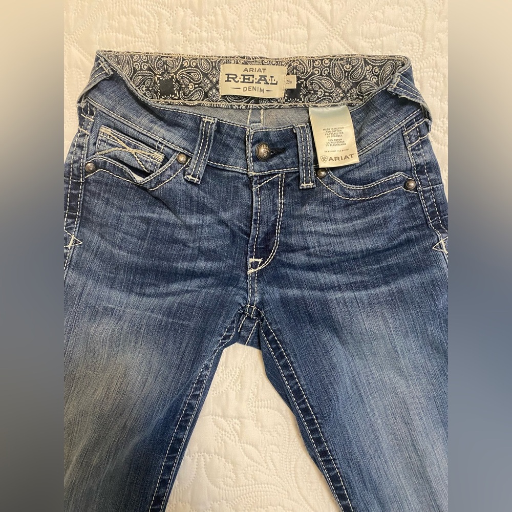 Ariat R.E.A.L. Mild Stretch Icon Stackable Straight Leg Jeans 25R - Picture 7 of 12